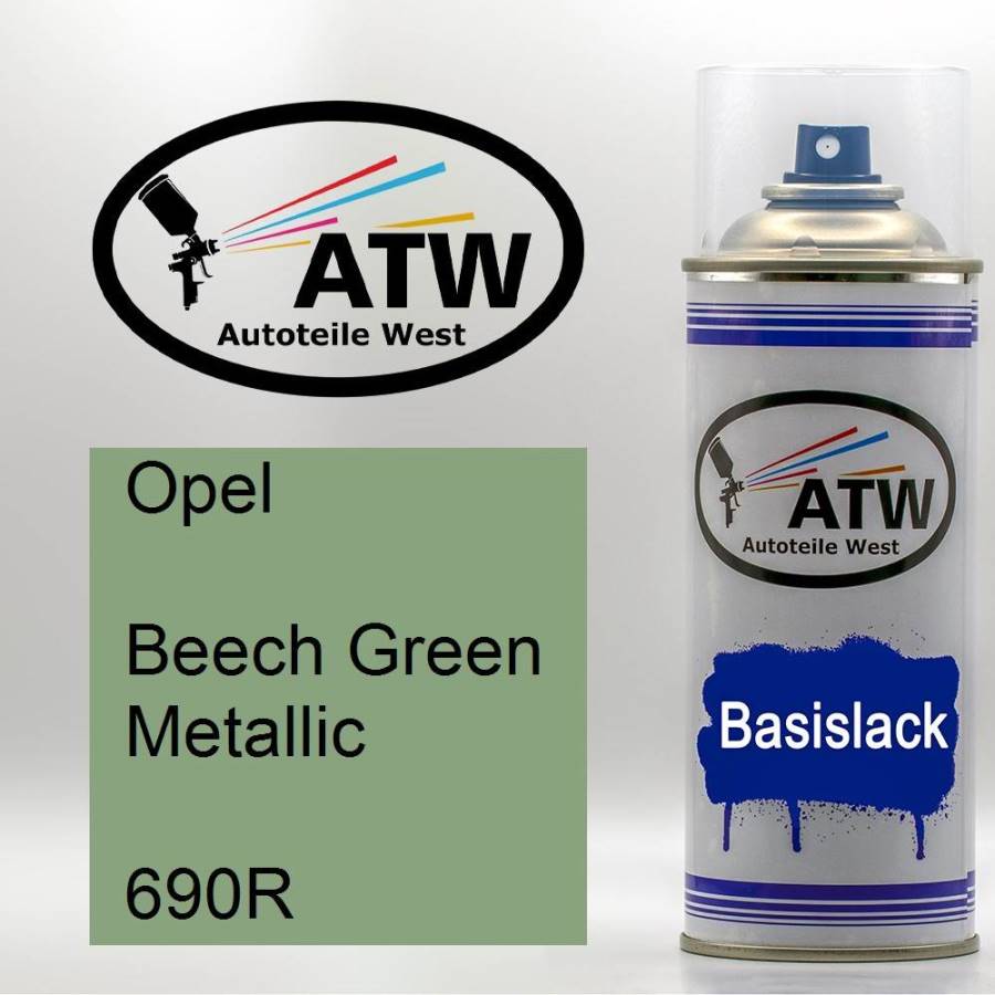 Opel, Beech Green Metallic, 690R: 400ml Sprühdose, von ATW Autoteile West.